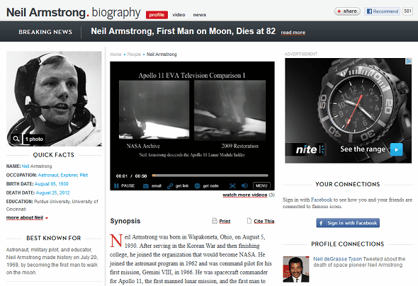 Lær om Neil Armstrong og The Apollo 11 Moon Landing On The Web biografi neil armstrong