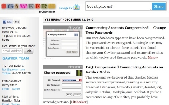 Hvordan finne ut om e-postadressen din ble lekket gjennom Gawkers databasenyheter