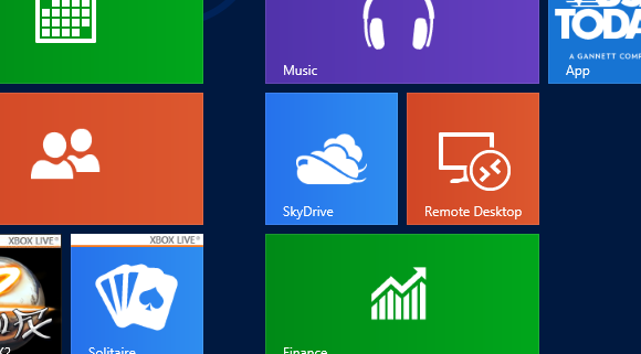 SkyDrive-flisen skal finnes på Windows 8-startskjermen