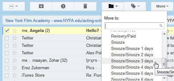 legg til en snooze-knapp i gmail