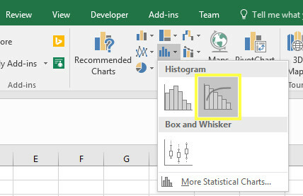 pareto insert excel