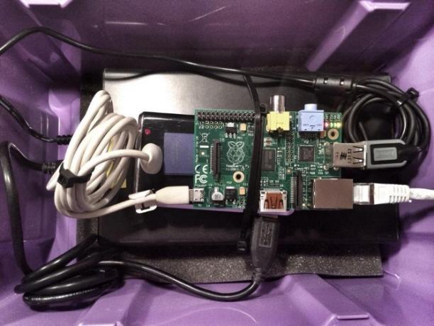 En Raspberry Pi-server med HDD tilknyttet