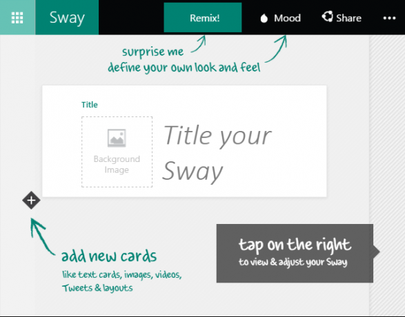 Microsoft Sway Forhåndsvisning New Sway