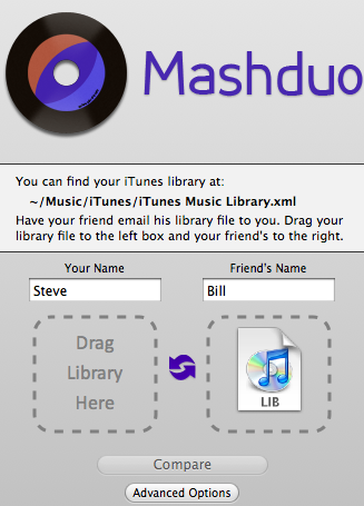sammenlign iTunes musikkbiblioteker