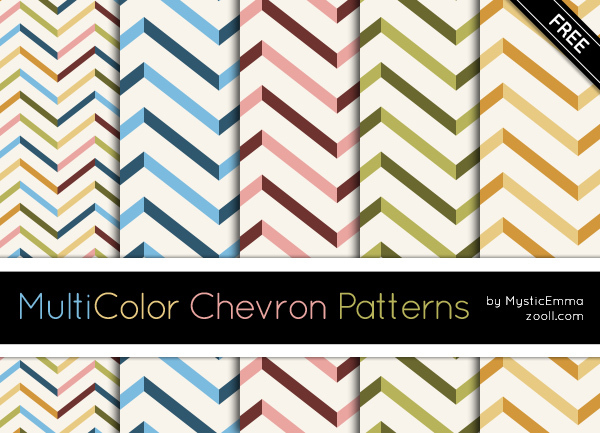 Eksempel på MultiColor Chevron Patterns