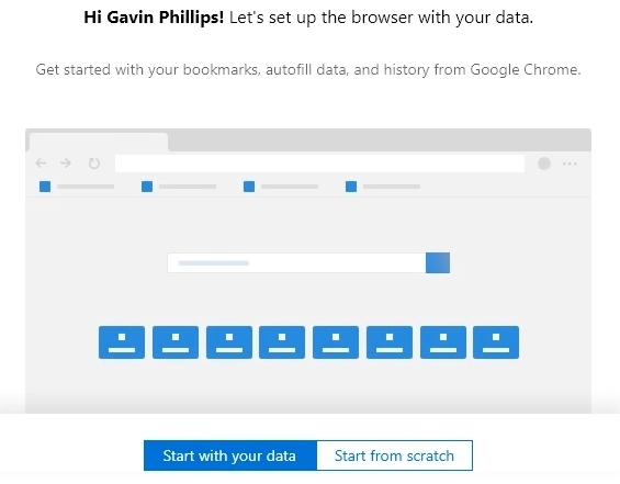 data fra Microsoft Chrome Chromium Browser-import