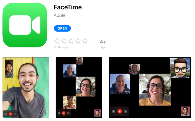 FaceTime-app i iPad App Store