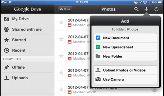 Få tilgang til, opprette og dele Google Drive-dokumentene dine på iPad [iOS] Google Drive 5