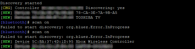 Bluetooth-enheter funnet av Raspberry Pi