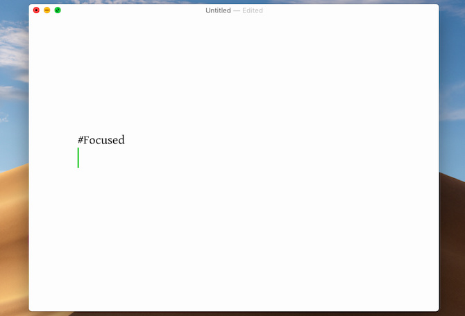 Fokusert, en distraksjonsfri skriveapp for Mac
