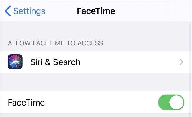 FaceTime-innstillinger på iPhone