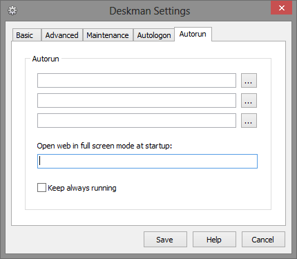 13 Autorun Tab - Deskman Settings