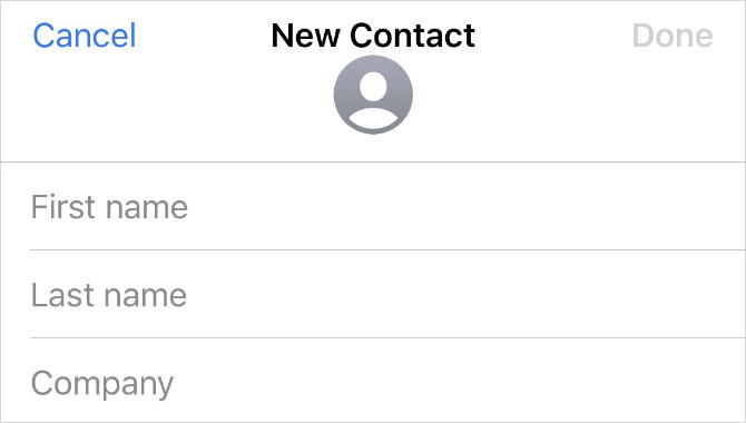 Ny kontaktside på iPhone