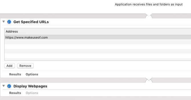 Automator-app for å starte nettsider på Mac