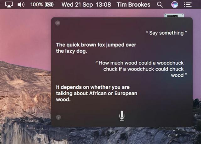 Siri på MacOS