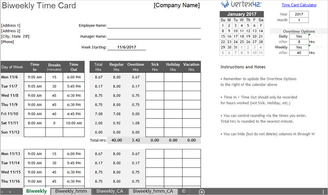 timesheet mal spor timer annenhver uke