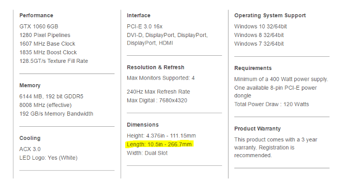 Hvordan kjøpe en billig spill-PC med et Nvidia grafikkort evga1060 lengde