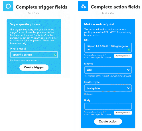 IFTTT Alexa og webhook-applet