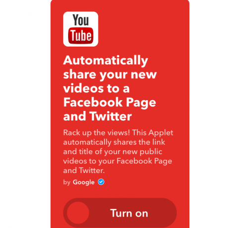 youtube ifttt del til twitter og facebook