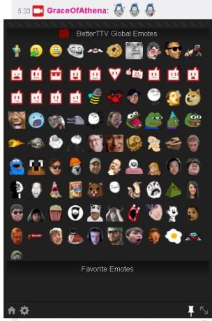 BTTV emotes-meny