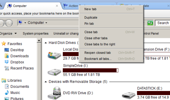Clover 2 gjør Windows Utforsker til Google Chrome [Windows] cl2 4