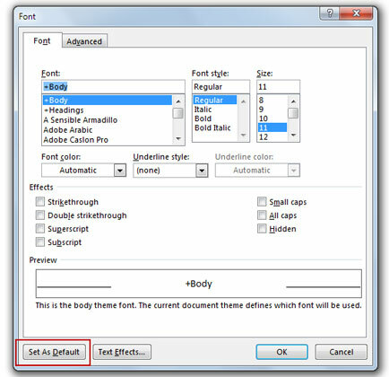 Font Dialog Box