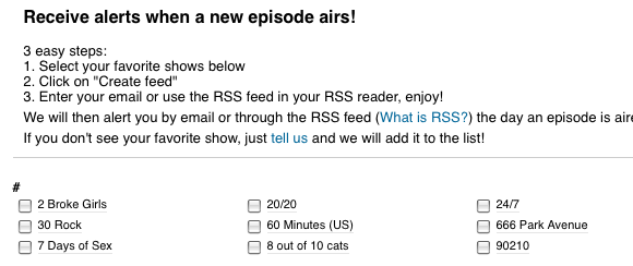 TV-programmer rss