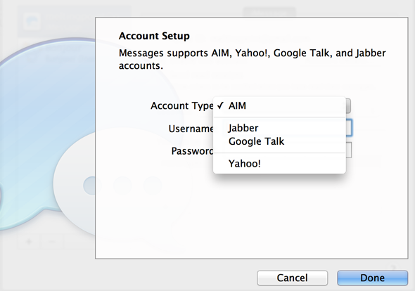 Bye Bye iChat: Komme i gang med den nye OS X Messages-appen [Mountain Lion] legg til kontoer