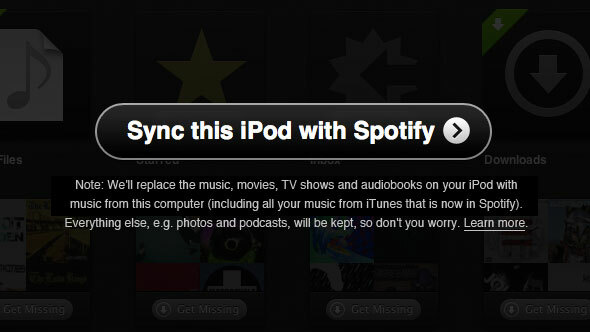 synkronisere spotify til ipod