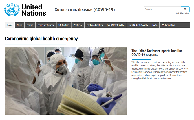 forente nasjoners informasjon om koronavirus