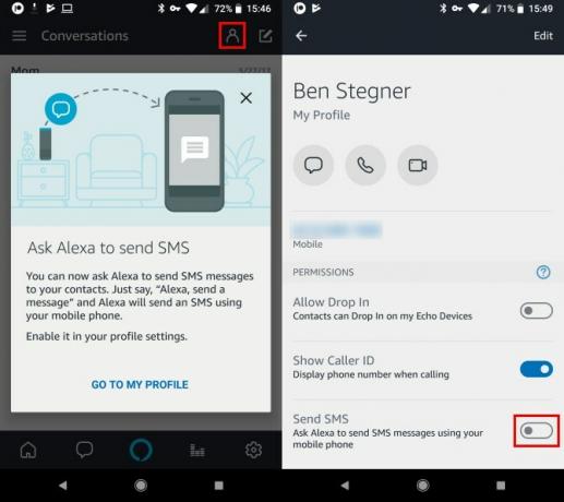 Slik sender du tekstmeldinger med Alexa Alexa Aktiver tekstmeldinger