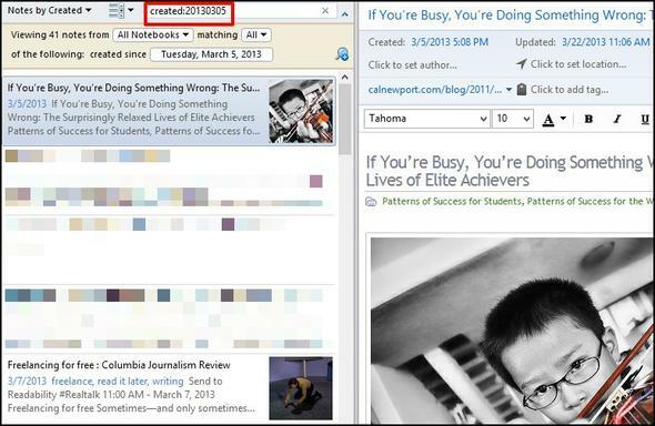 20 Evernote-søkefunksjoner du bør bruke, opprettet søkedato