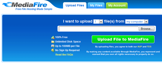 MediaFire - Ubegrenset fillagring