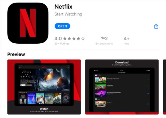 Netflix i App Store