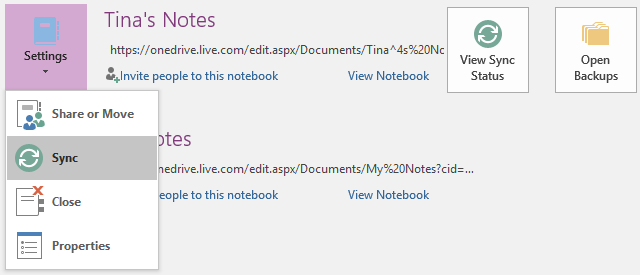 OneNote Sync Notes