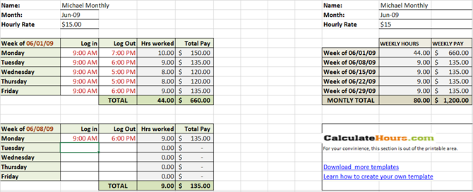 timesheet mal spor timer månedlig grunnleggende excel