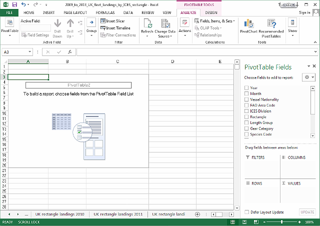 Pivot Table Excel 2013