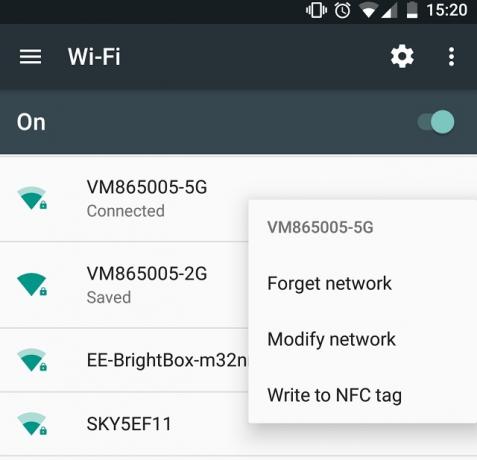 Skrive WiFi-To-NFC-Skjermbilde