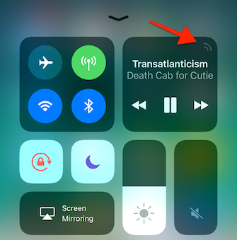 iOS 11 Control Center AirPlay-snarvei