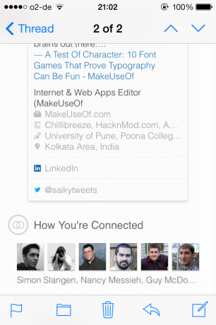 Få kraften fra LinkedIn til din iPhone Apple Mail med LinkedIn Intro 2013 10 24 21