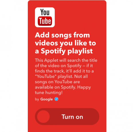 youtube ifttt spotify spilleliste