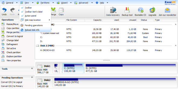 windows harddisk partisjon manager 