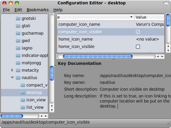 Slik setter du hjem, datamaskin, søppelikoner på Ubuntu Desktop gconftool