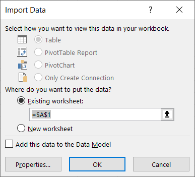 Importer data-dialogboksen veiviseren for tekstimport