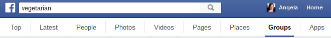 Facebook-søkegrupper-fanen