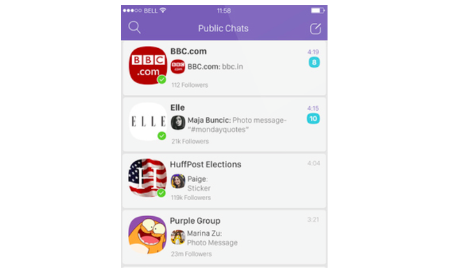 viber offentlige chatter