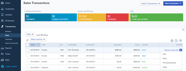 4 QuickBooks online - salg