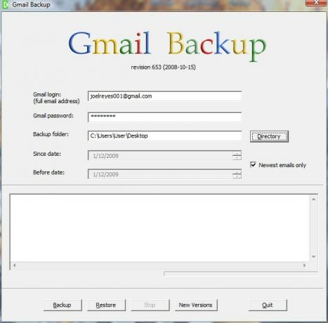 sikkerhetskopiere Gmail-kontomeldinger