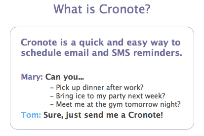 Cronote: Planlagt e-post- og SMS-påminnelse 1025