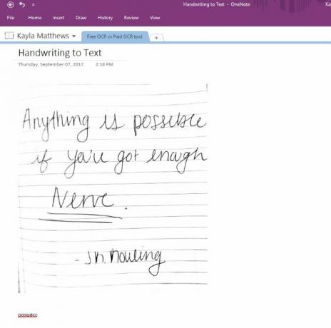 onenote optisk tegngjenkjenning